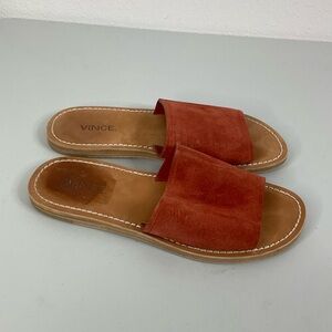 Vince Leather Minimalist Slide Sandals Size 7
